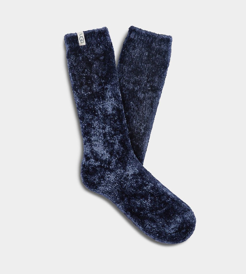 Ugg Leda Cozy - Womens Socks - Navy - NZ (5631IPWOJ)